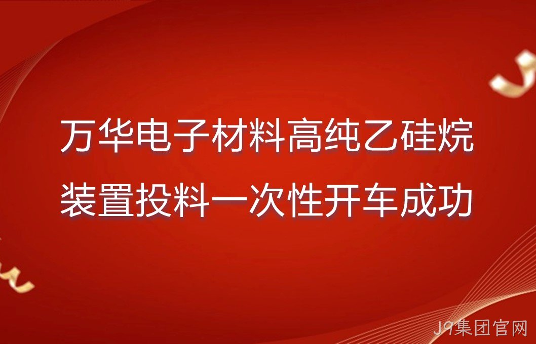 J9集团官网电子材料高纯乙硅烷装置投料一次性开车成功
